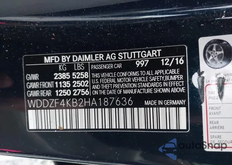 2017 Mercedes-Benz E 300 4Matic из США, поврежденный, VIN WDDZF4KB2HA187636